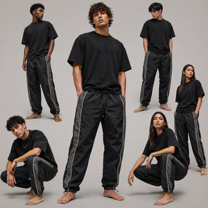 Unisex Piping Outdoor Mountain Ultra-<b>light</b> Weight Men's pants Casual Mid Waist Pants Waterproof & Windproof Drawstring Closure - Product Image 2
