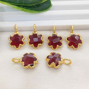 Dijes de Cuarzo Rubí en Forma de Estrella, Electrochapados en Cobre, 10mm, para Joyería - Product Image 2