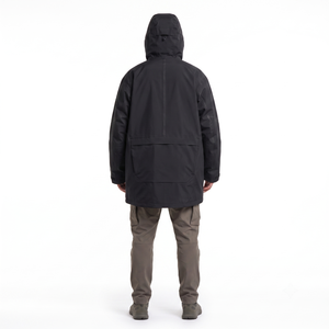 Veste parka softshell imperméable à 3 couches pour homme avec capuche, vêtements techniques de plein air urbains, étiquette OEM personnalisée - Product Image 2