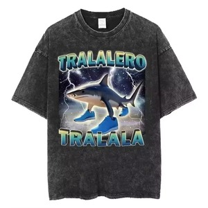 Camiseta Oversize Lavada de Algodón Pesado Estilo Vintage de Ajuste Holgado para Hombre y Mujer, Ropa Casual de Moda al por Mayor - Product Image 5