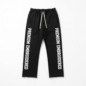Pantalones de chándal de mujer con borde sin rematar, estampado de letras en la pierna izquierda, de pierna recta, de forro polar, jogger de invierno - Product Image 6