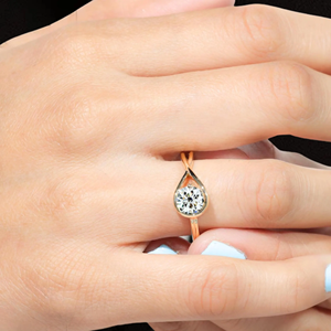 1.0 CT Moissanite Engagement <b>Ring</b> for Anniversary-Twisted Shank <b>Solitaire</b> 925 <b>Silver</b> Rhodium Plated Luxury Jewelry - Product Image 5