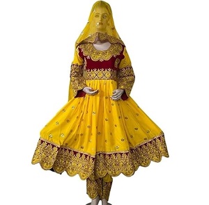 Conjuntos de Vestidos Afghani Bordados de Alta Costura para Novias, Venta al por Mayor, Novedad, Traje Casual para Mujer Estilo Afghani, Transpirable - Product Image 6