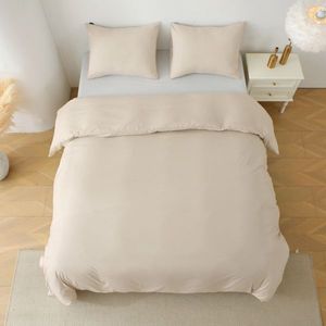 Ensemble de housse de couette de couleur unie, taille king size, 3 pièces, comprenant 1 housse de couette et 2 taies d'oreiller, couette non incluse - Product Image 2