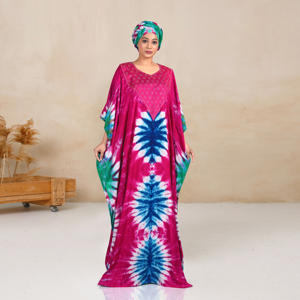 Caftán Farasha de Rayón, Estilo Modesto para Eid, Cuello en V, Manga Larga, Largo hasta el Suelo, Diseño Liso, Fluido y Drapeado - Product Image 2