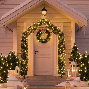 Arco Natalizio in PVC con Rami 240x40x260cm Verde Decorazione Festiva (Palline Ornamentali Non Incluse) - Product Image 2