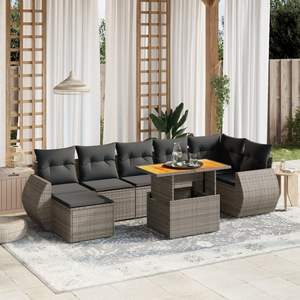 Conjunto de Sofás Modulares Grandes de Ratán PE Gris para Jardín, Colección Premium de Muebles Modulares para Exteriores - Product Image 1
