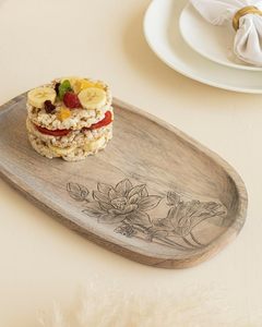 Bandeja de Servir Rústica para Mesa de Cocina, para Carne, Queso, Aperitivos y Presentación en Restaurantes y Hogares, Bandeja Decorativa de Madera para el Hogar - Product Image 3