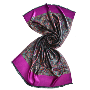 Pañuelos Hijab de Cachemira para Invierno, Diseño Árabe, Dibujados a Mano, Longitud Media, 26903 VMJ 0187, 130 Gramos/Pieza - Product Image 3