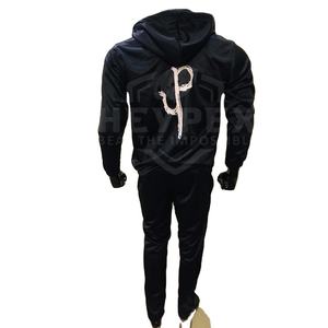 Chándal de algodón 100% personalizado de alta calidad para hombre, jersey de 2 piezas con cremallera completa, traje de Jogger para gimnasio, logotipo personalizado de talla grande para invierno - Product Image 1