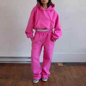 Conjuntos Deportivos de 2 Piezas para Mujer, Pantalones Largos con Cierre y Diseño de Logotipo Personalizado para Gimnasio, Estilo Jogger, Lavado Ácido, Otoño-Invierno - Product Image 4