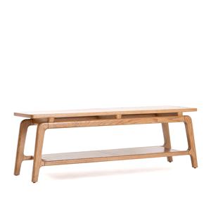 Banco Luna Hecho de Madera de Teca Sólida de Alta Calidad con Acabado Marrón para Uso en Exteriores - Product Image 1