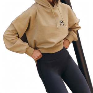 <b>GYM</b> ACTIVE Eco-Friendly Quick Dry Breathable Casual Style High Quality Canvas Material Women's Crop Top Hoodie <b>Sweatshirt</b> Washed - Product Image 4