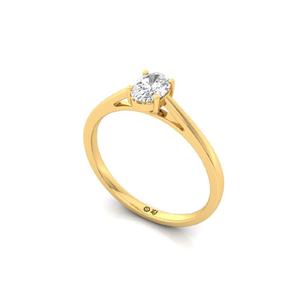Anillo de Lujo con Diamante Cultivado en Laboratorio de Corte Oval Clásico en Plata de Ley 925 con Acabado Chapado en Oro de 10K para Mujer, Aniversario de Bodas - Product Image 2