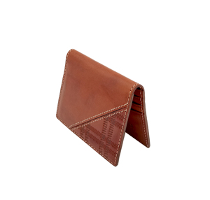 Castello Italian Slim Men's RFID Protected Genuine Leather Minimalist Formal ID Card Case <b>Holder</b> Open Short Embossed Logo High - Product Image 3