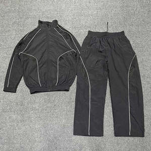Men Sets Two Piece Custom Windbreaker Shorts and Jacket <b>Tracksuit</b> Reflective Zip up Nylon Two Piece Windbreaker Set - Product Image 5