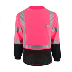 เสื้อยืดก่อสร้างแบบแห้งเร็ว สีเหลือง แขนยาว สำหรับผู้ชาย สะท้อนแสง โพลีเอสเตอร์ เสื้อนิรภัย มีกระเป๋า - Product Image 3