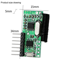 Récepteur sans fil RF 433 MHz, module décodeur de code d'apprentissage 4 canaux HFY-J66E/G, portée 150 m, télécommande universelle à 4 boutons avec arrêt automatique