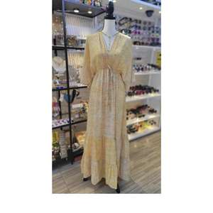 Vestido Casual Premium Hecho a Mano con Cintura Natural, Ecológico, Lavable, 100% Algodón, Cuello en V, Mangas 3/4, Corte Regular - Product Image 5