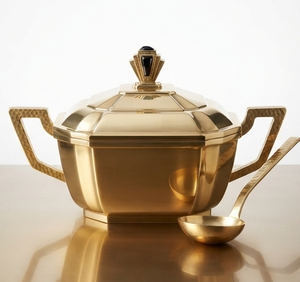 Recipientes para Salsas y Aderezos de Acero Inoxidable Chapado en Oro, Brillantes y Pulidos, para Servir Guisos y Salsas de Asado - Product Image 1