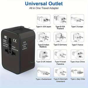 อะแดปเตอร์แปลงไฟแบบพกพาสำหรับเดินทางทั่วโลก พร้อมพอร์ต USB 3 ช่อง และพอร์ต USB-C 2 ช่องในหนึ่งเดียว ดีไซน์กะทัดรัดสำหรับการใช้งานทั่วโลก - Product Image 4