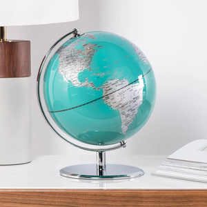 Globo terráqueo metálico contemporáneo, pieza decorativa para la decoración de la mesa del hogar u oficina, a precios bajos. - Product Image 4