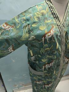 Green Cotton Animal Print <b>Kimono</b> Robes Beautiful <b>Kimono</b> Bridesmaid Dressing Gown <b>Women</b> Block Print Handmade Robes <b>Kimono</b> Gift - Product Image 2