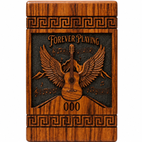 Urne funéraire en bois, boîte à souvenirs, urne à cendres en acrylique, décoration commémorative Guitare Volante pour les amateurs de musique