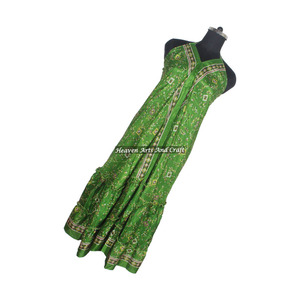Nuevo Sari de Seda Indio para Mujer, Diseño Mixto con Estampados Variados, Disponible en 2026, Vestido Vintage Elegante para Cena, Sin Mangas - Product Image 4