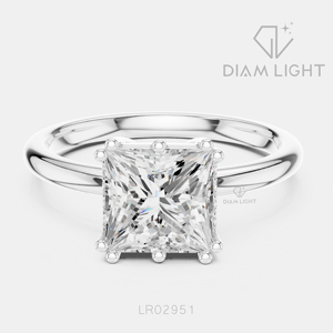 Bague en diamant de laboratoire taille princesse 1,94 carat certifiée IGI, or blanc 14 carats, couleur F+, clarté VS+, pour fiançailles, anniversaire, cadeau - Product Image 1
