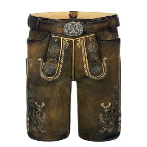 Lederhosen antiguo hecho a mano | Pantalones cortos bávaros de cuero envejecido genuino | Traje tradicional alemán para hombres - Product Image 1