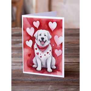 Great Pyrenees Whimsical A7 Tamaño 5x7 Tarjetas de notas en blanco Paquete de 8 con sobres-para saludos de San Valentín - Product Image 2