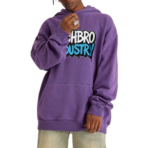 Men Vintage Streetwear Hoodie OEM Custom Oversized Acid Wash Pullover Hoodie Quick Dry Cotton Hoodies Manufacturer - Product Image 6