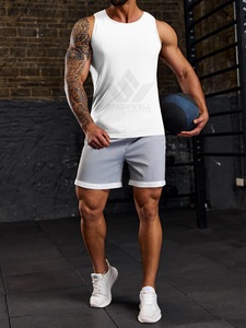 <b>Men's</b> <b>White</b> Striped O-Neck Knitted Cotton Tank Top Breathable Sleeveless Casual <b>Vest</b> - Product Image 5