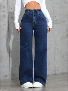 Pantalones Vaqueros de Mezclilla para Mujer, Cintura Alta, Pierna Ancha, Holgados, Transpirables, Largos, para Verano, Otoño y Primavera, Venta al Por Mayor - Product Image 4