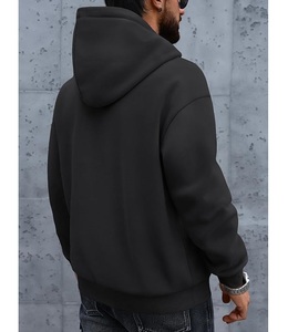Nouveau sweat à capuche pour homme élégant, 100% coton, doublé, à manches longues, col tombant, uni, confortable, grande taille, personnalisable - Product Image 4