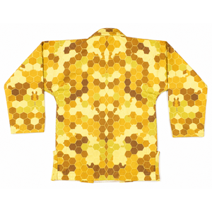 Kimono BJJ unisexe, design hexagonal jaune brun, coupe régulière, respirant, 100% coton, uniforme d'arts martiaux, Gi adulte, vêtements de Jiu Jitsu - Product Image 3