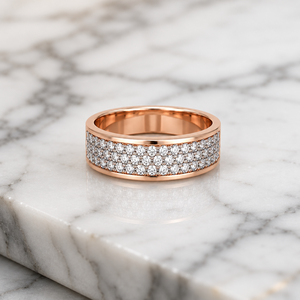 Bague d'éternité de luxe personnalisée en or massif 14 carats SHRAMAN DIAMOND, tendance, avec pavé de moissanite originale pour femme, idéale pour mariage et anniversaire - Product Image 3