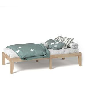 Struttura letto matrimoniale in legno da 14 pollici con supporto a doghe in legno di gomma, piattaforma letto in legno - Product Image 3