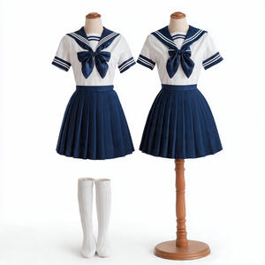Auténtico Conjunto de Uniforme Escolar Japonés, Disfraz de Cosplay de Estudiante Japonesa, Traje de Marinera para Niña - Product Image 5