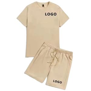 Vente en gros Ensemble short et t-shirt décontractés en coton Survêtements de sport d'été Ensemble short et t-shirt pour homme - Product Image 1