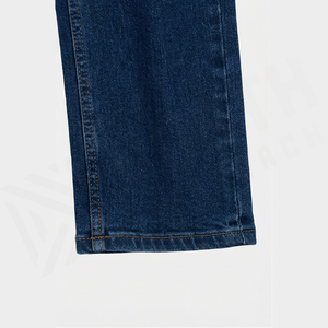 Jean en denim coupe droite délavé foncé pour homme, taille mi-haute, coupe classique, en coton, style décontracté, pantalon d'automne - Product Image 6