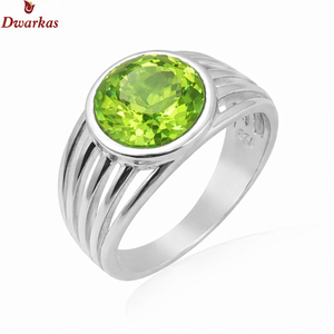 Anillos personalizables de plata de ley 925 con gemas, modernos, con engaste de bisel de piedra natural para hombre y mujer, amatista verde para fiestas - Product Image 6