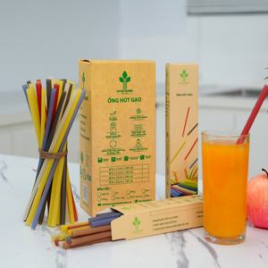 Bouteille d'eau jetable de vente chaude avec paille de riz Ecostraws Vietnam boîte en carton d'approvisionnement en vrac pour les fêtes échantillon gratuit disponible - Product Image 1