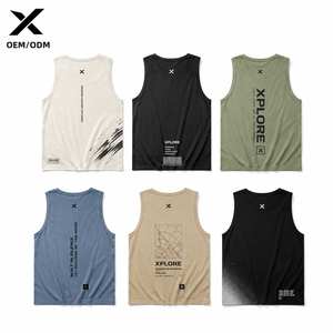 เสื้อกล้ามผู้ชาย X Sports City ลายกราฟิกและสตรีทแวร์หลากสี คอกลม แขนกุด ผ้าฝ้าย 100% ดีไซน์ทันสมัย รับผลิตแบบ OEM/ODM - Product Image 2
