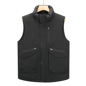 Gilet d'hiver pour homme personnalisé multicolore coupe-vent, gilet sans manches rembourré en duvet de canard chaud pour l'hiver - Product Image 1