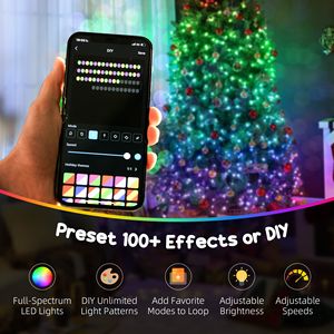 Albero di Natale Intelligente da 210 cm Controllato da App, Facile da Montare, con LED a Spettro Completo, Albero di Natale Pieghevole Largo in PE e PVC - Product Image 4