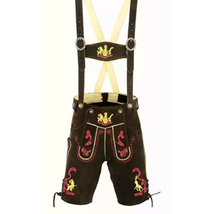 Pantalones Cortos de Cuero Bávaros de Marca Privada OEM para Hombre, Tradicionales Alemanes para el Oktoberfest - Product Image 1