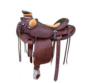 Luxueuse selle en cuir faite à la main Western Wade avec arbre en bois | Étriers en aluminium | Selle Western Wade Cowboy de 15 à 17 pouces - Product Image 1