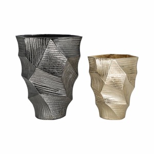 Vase de table artisanal en métal craquelé transparent, support décoratif pour fleurs, collection cadeau, marché mondial, moderne et élégant - Product Image 3